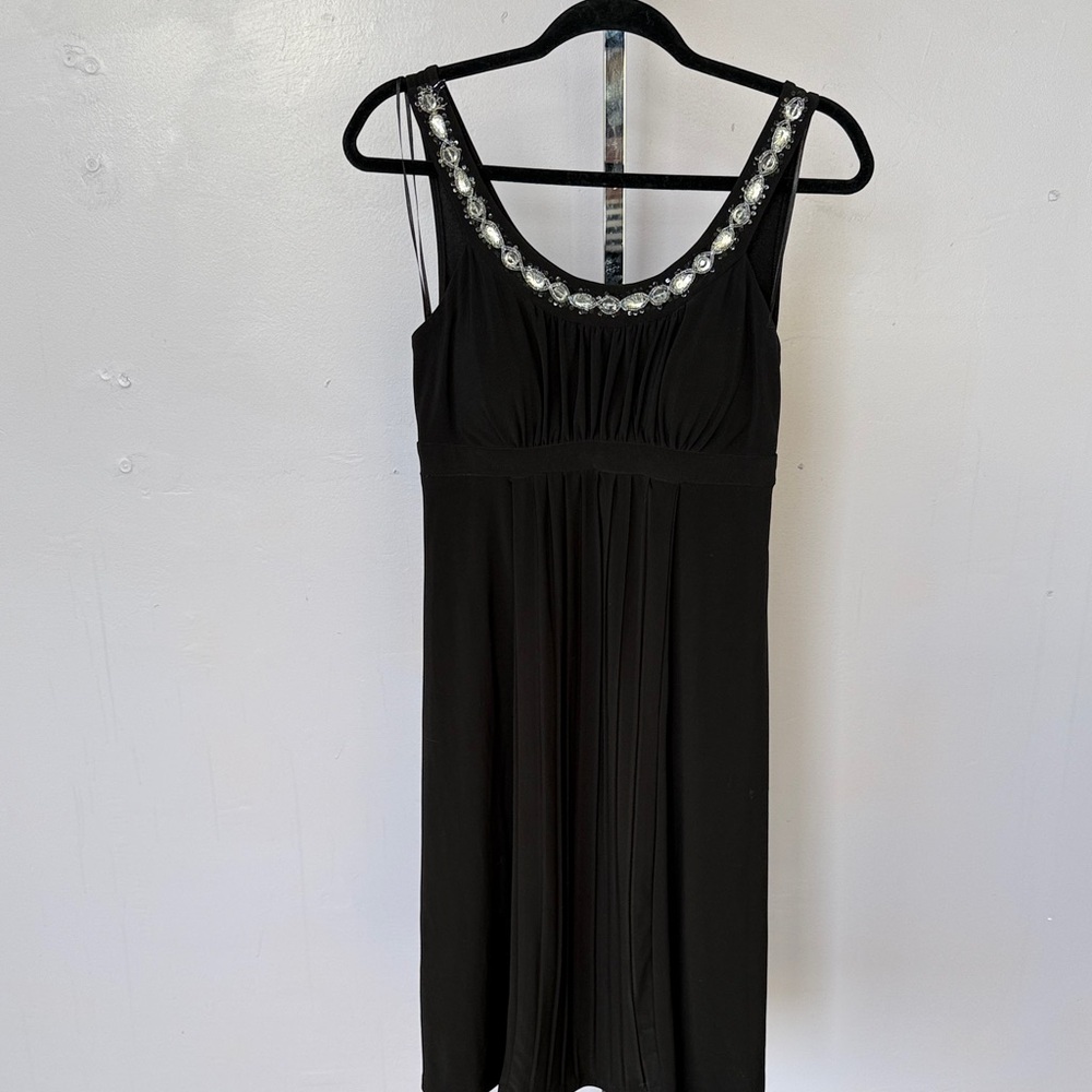 Sangria Black Midi Dress with Silver Details - Picture 3 of 6